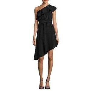 Likely Black One Off Shoulder Delbarton Dress Size 2 Asymmetrical Ruffle NWT